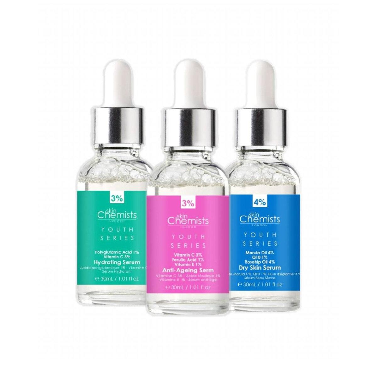 Dr. Botanicals Set de 3 Sérums Faciales Antiedad con Ácido Hialurónico para Hidratación y Firmeza