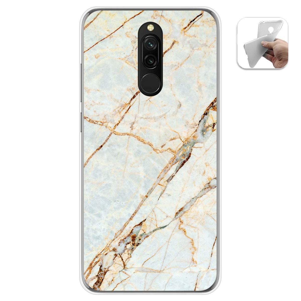 Tumundosmartphone Funda Gel Tpu para Xiaomi Redmi 8 diseño Mármol 13 Dibujos