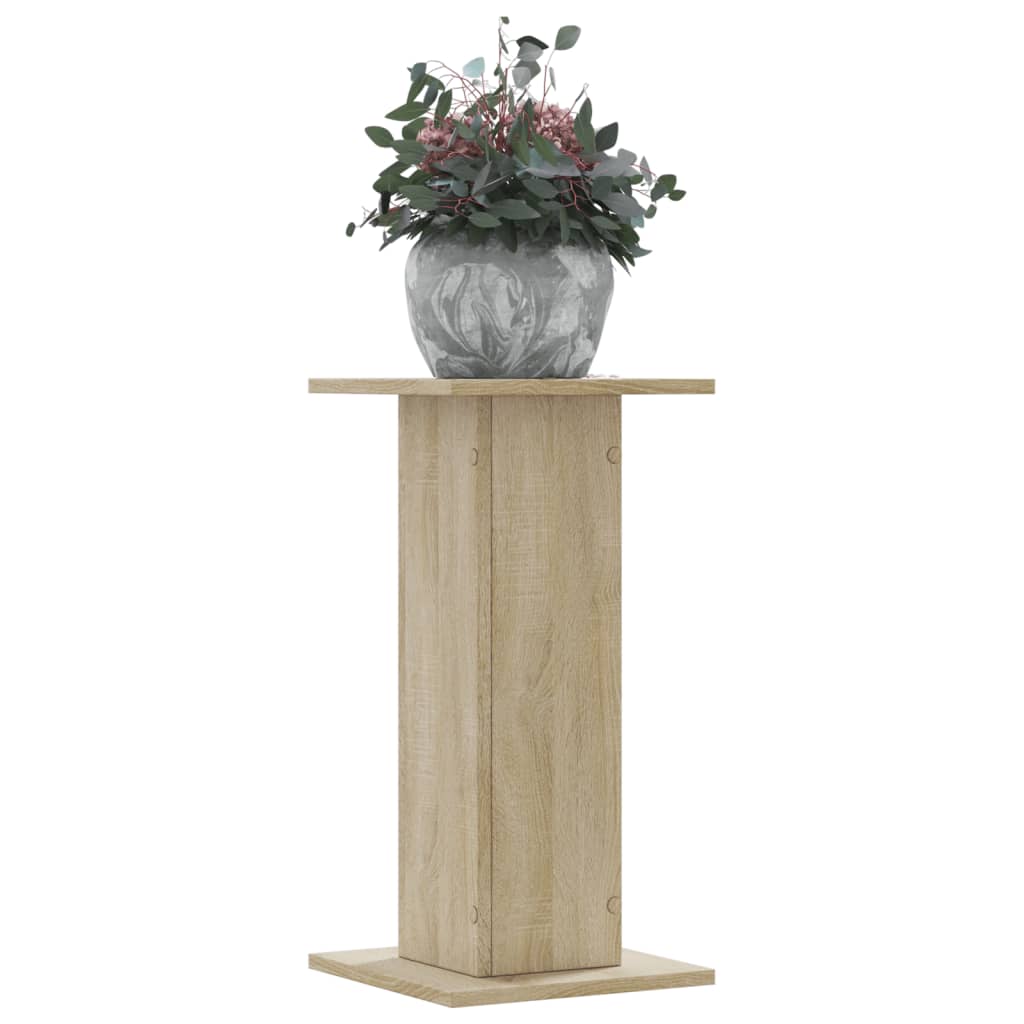 vidaXL Soportes de plantas 2 uds madera 30x30x60 cm Color Gris hormigón,  Gris sonoma,  Blanco y mas