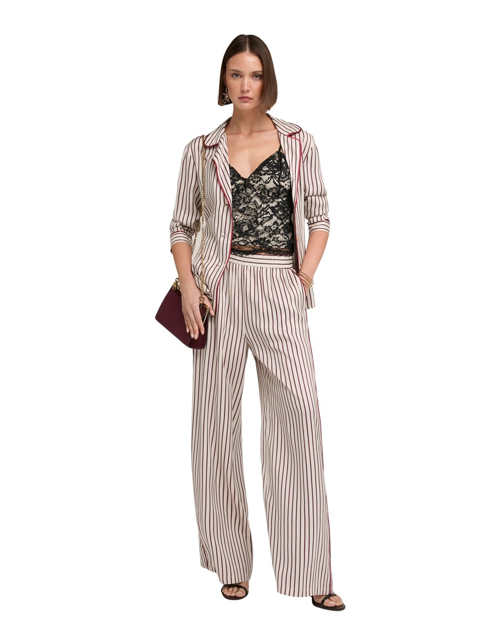 Motivi - Pantalones palazzo en twill de viscosa