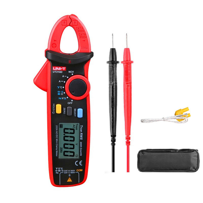 Uni-T Pinza Amperimetrica 600VDC/AC UT210D - Medición Precisa, Fácil de Usar
