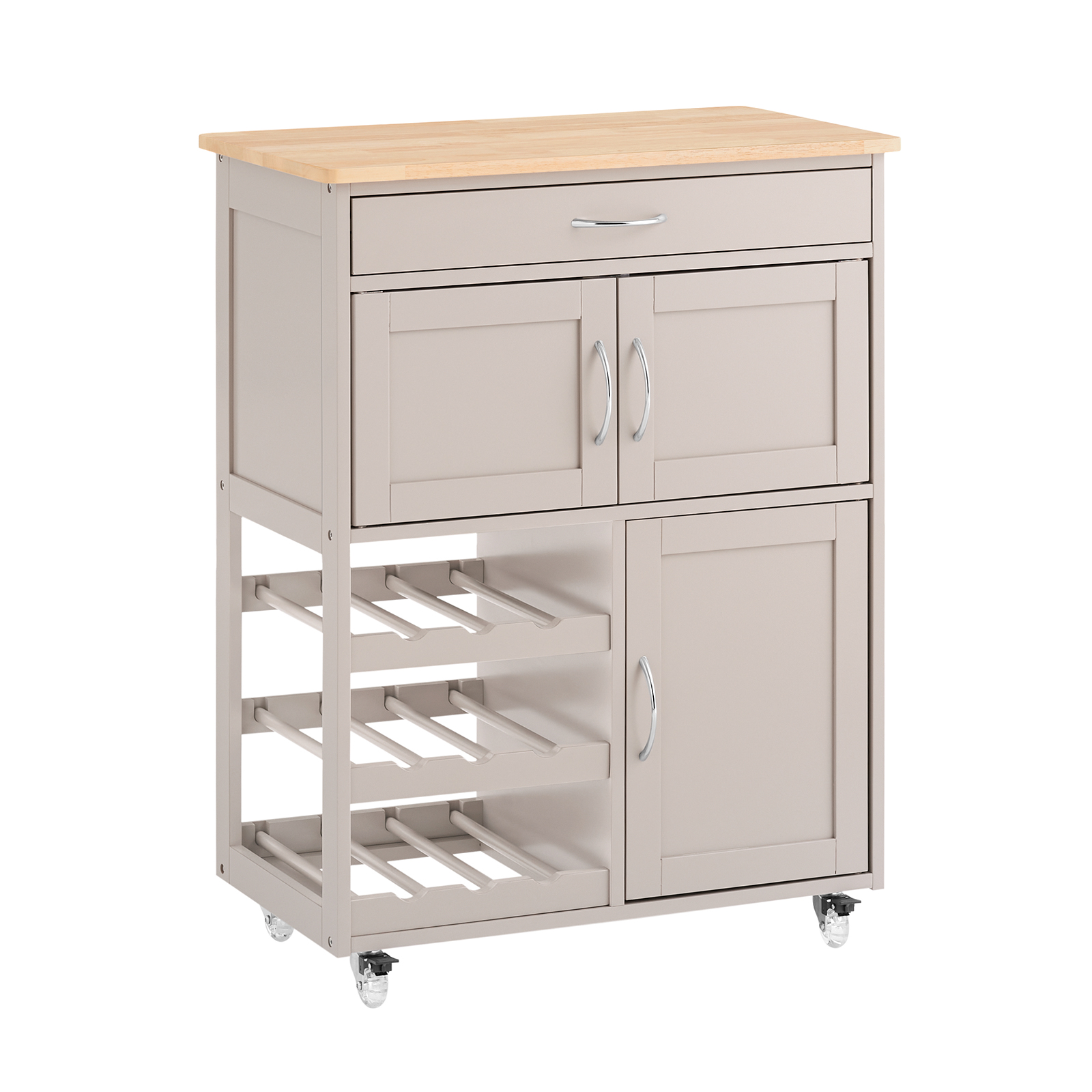 SoBuy Carrito de Cocina Carrito de Servir con 3 Puertas y 1 Cajón FKW45-KA ES