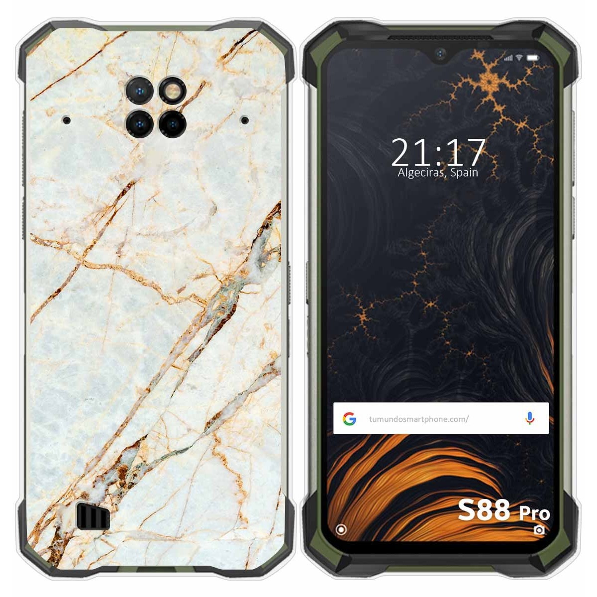 Tumundosmartphone Funda Gel Tpu para Doogee S88 diseño Mármol 13 Dibujos