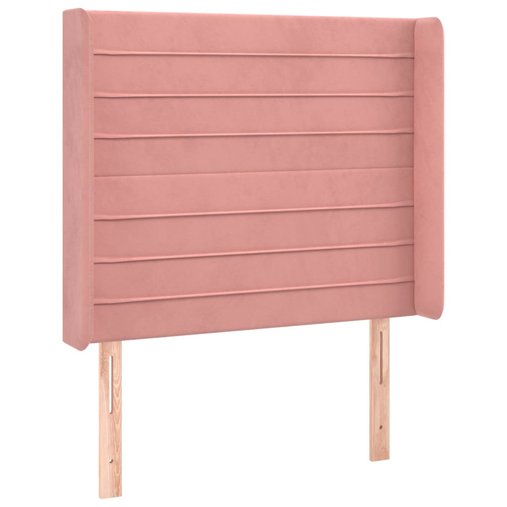 vidaXL Cabecero con LED de terciopelo rosa 83x16x118/128 cm