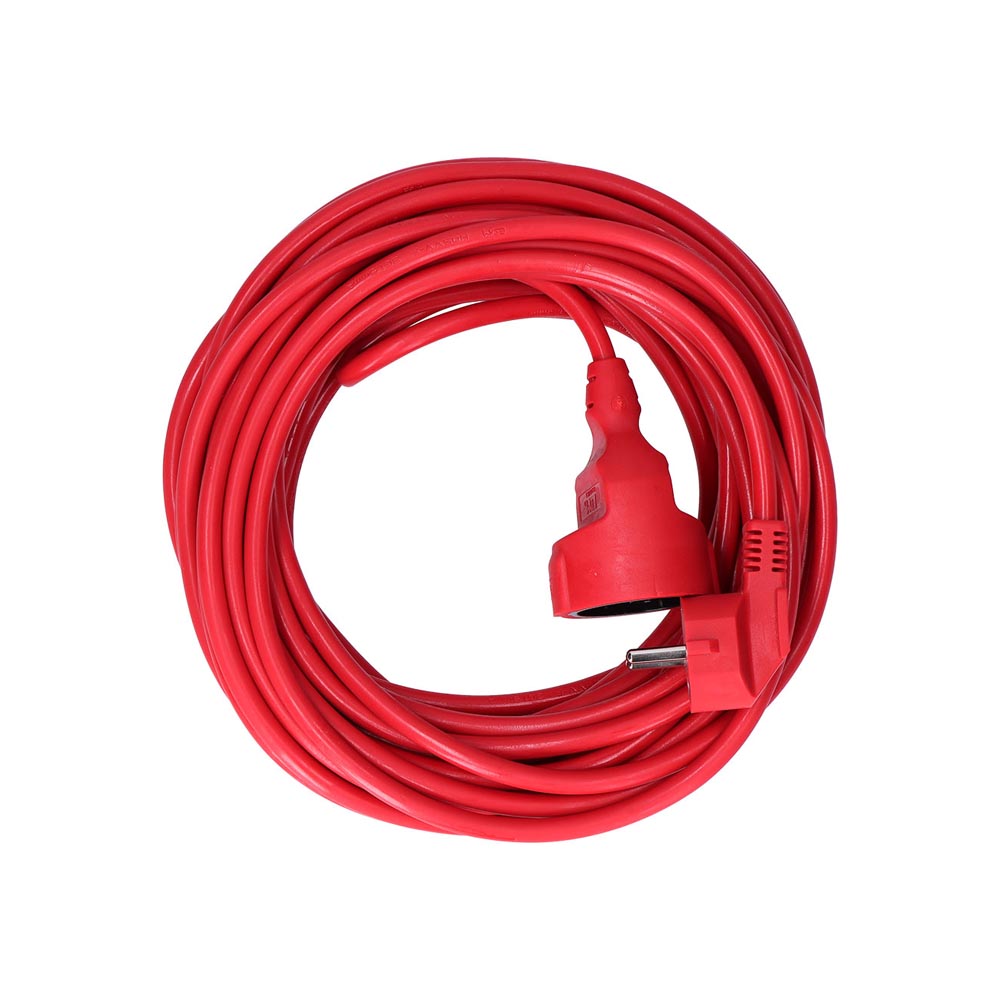 Prolongador con 1 toma 2p+t, 16a 250v~ 25 m de cable h05vv-f 3g1,5mm², rojo