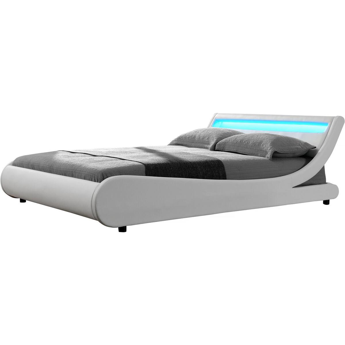 Habitat y Jardin - Cama LED "Natacha" - 160 x 200 cm - Blanco
