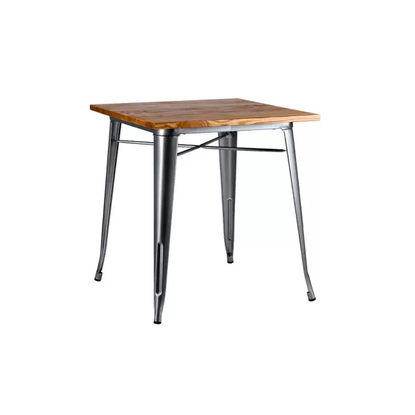 Mesa Torix Cuadrada Madera Natural 80 cm - Gris