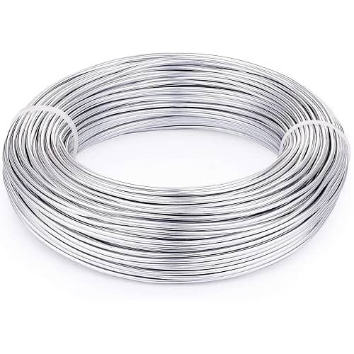 CABLEPELADO Alambre de Hierro Galvanizado, Alambra Floral, alambre de manualidades, Rollo Alambre de Acero plastificado, Alambre Atar Flexible, Alambre Bricolaje, Diámetro 0.5 mm, Longitud 80 metros