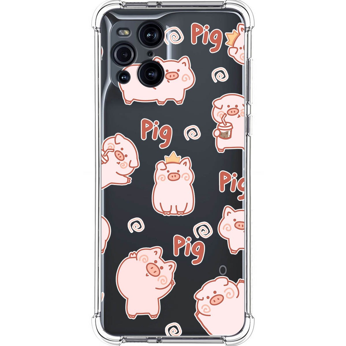 Tumundosmartphone Funda Silicona Antigolpes para Oppo Find X3 Pro 5G diseño Cerdos Dibujos