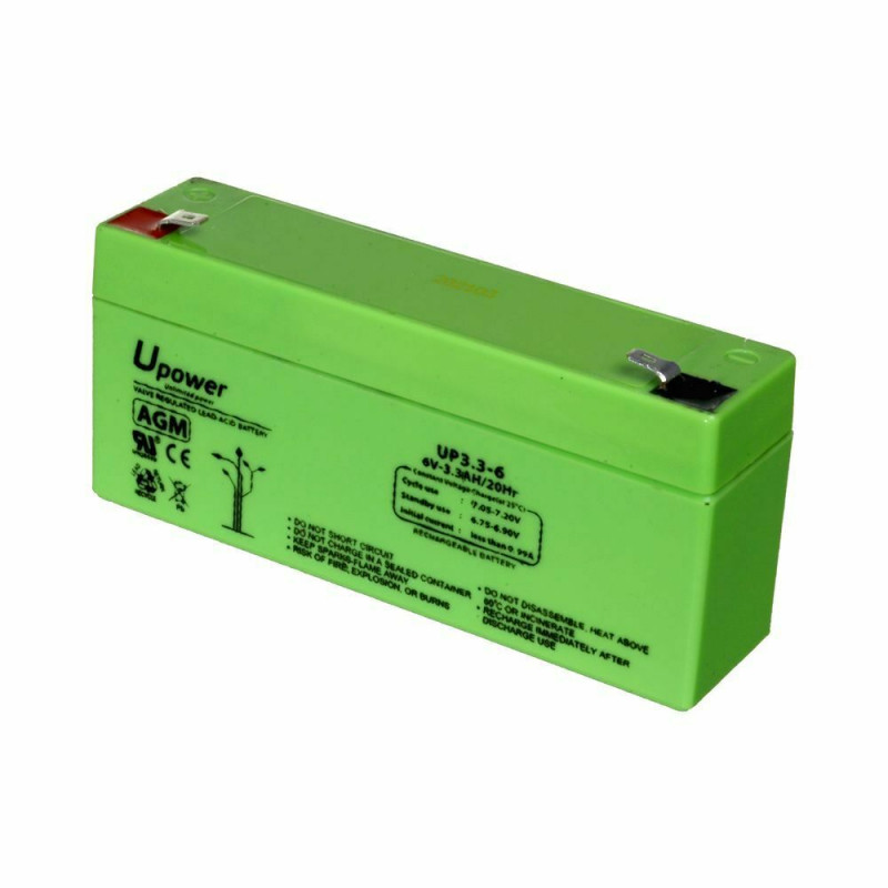 Batería Sellada 6V 3.3Ah U-Power para Equipos Médicos, Electrónico y Uso General