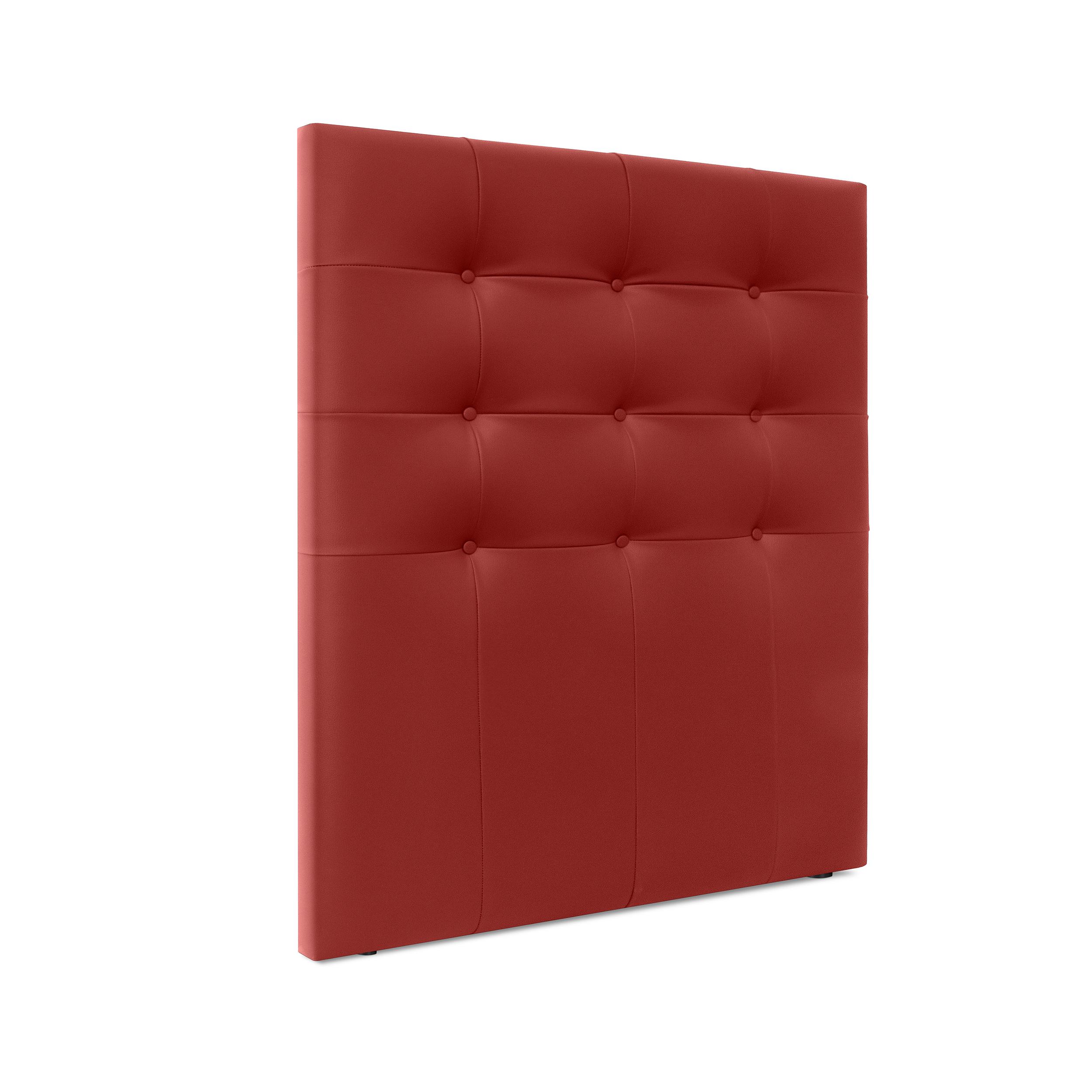 DHOME Cabecero Capitoné hasta el Suelo Cabezal 8cm tapizado ACUALINE Tela y Polipiel para Cama Dormitorio (Rojo Polipiel)