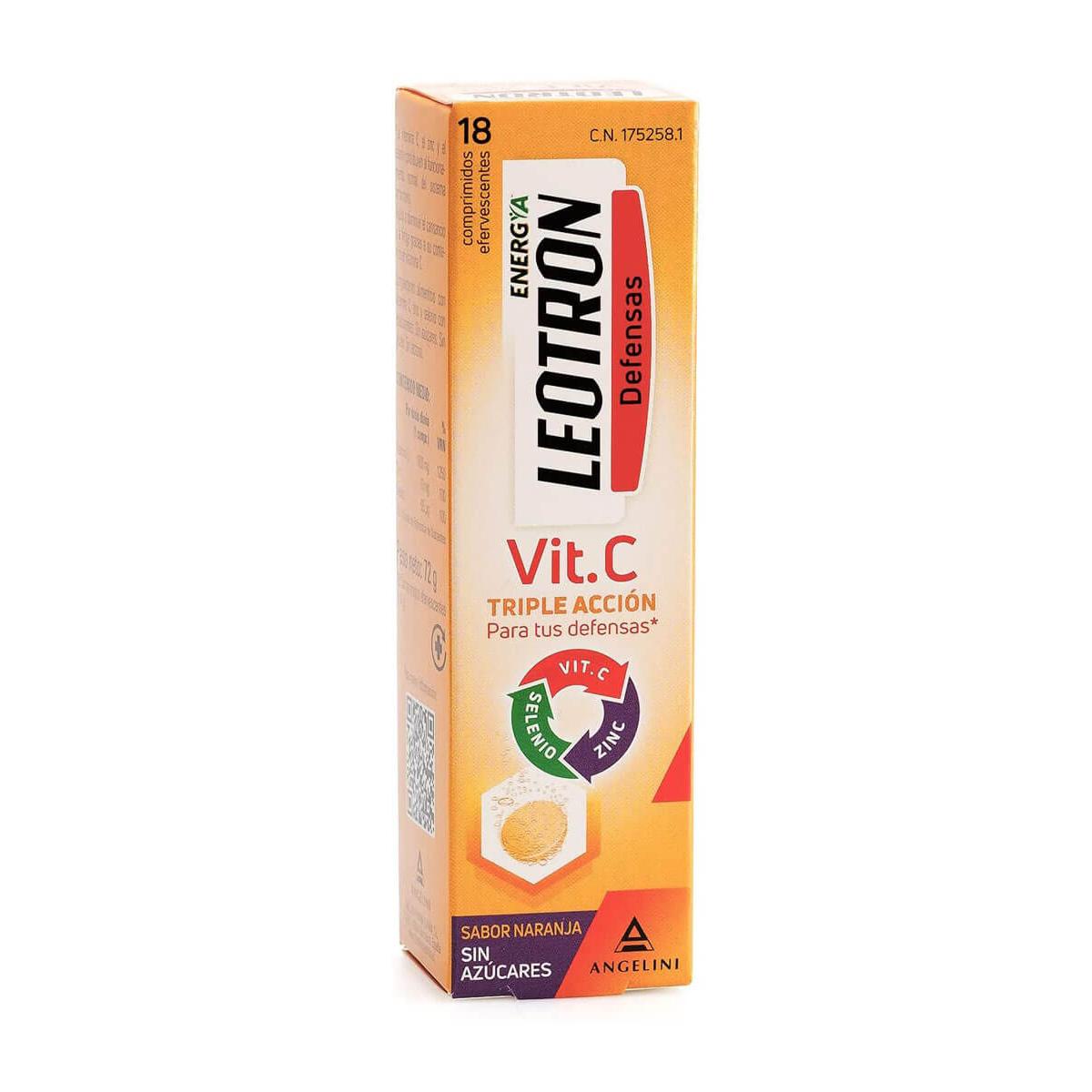 Leotron defensas vitamina c sabor naranja 18 comprimidos efervescentes