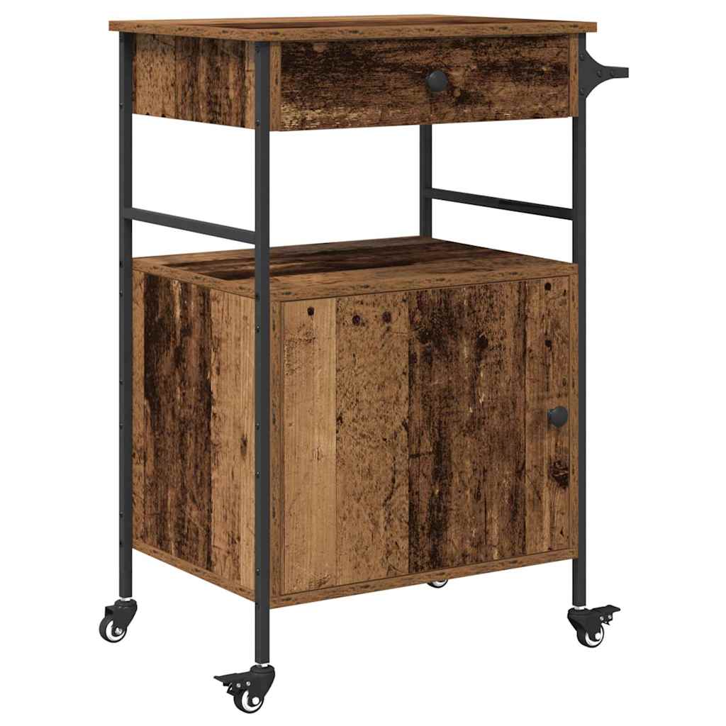 vidaXL Carrito de cocina de madera de ingeniería 56x43x89,5 cm