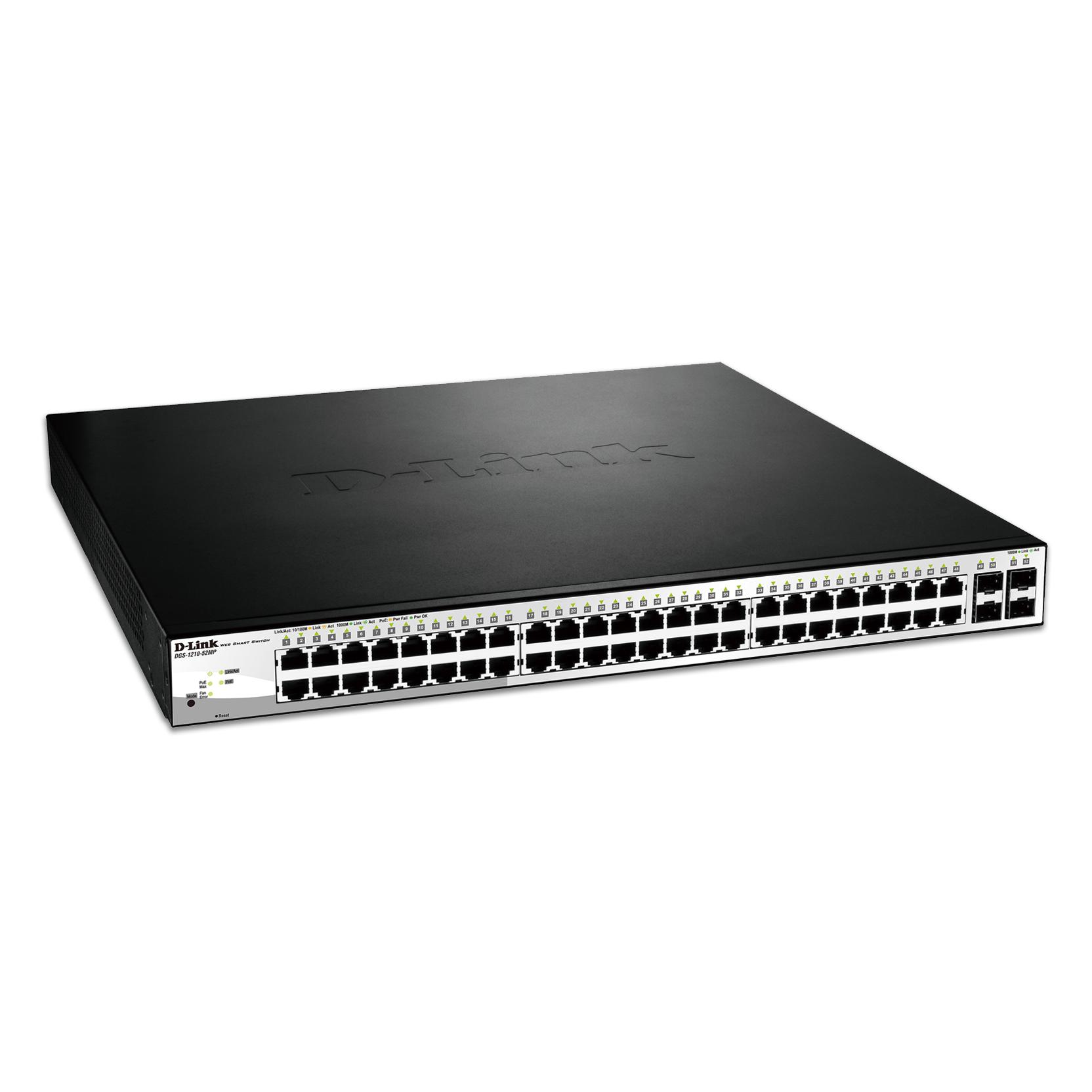D-Link DGS-1210-52MP 48 puertos RJ-45 Negro DGS-1210-52MP