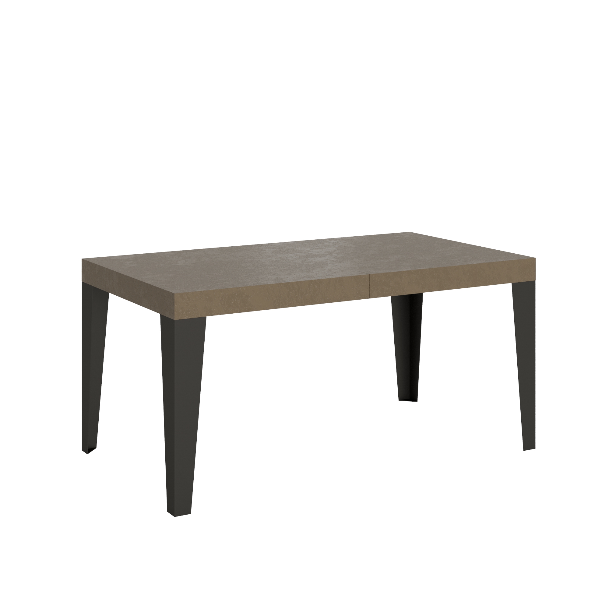 Mesa extensible 160/264x90 cm Flame Premium gris tórtola con patas antracita - Itamoby