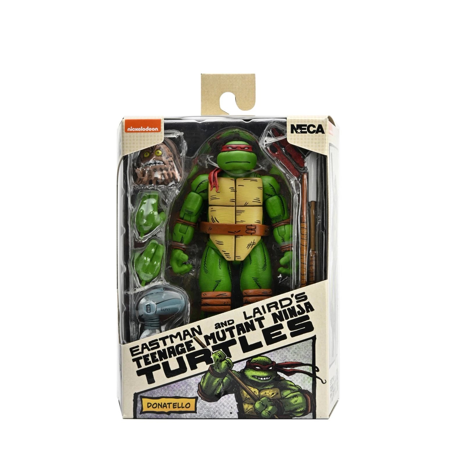 NECA - Figura de acción Donatello SDD54490 colección Scale Action de 18 cm, fiel a los cómics Mirage Studios, con articulación dinámica y accesorios incluidos para dioramas