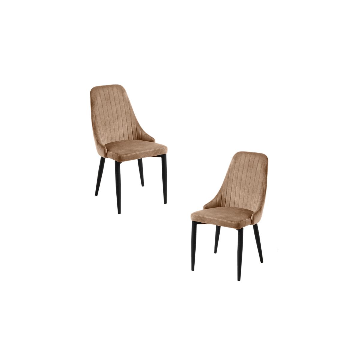 Regalos Miguel - Packs Sillas Comedor - Pack 2 Sillas Kan Terciopelo - Marrón Claro