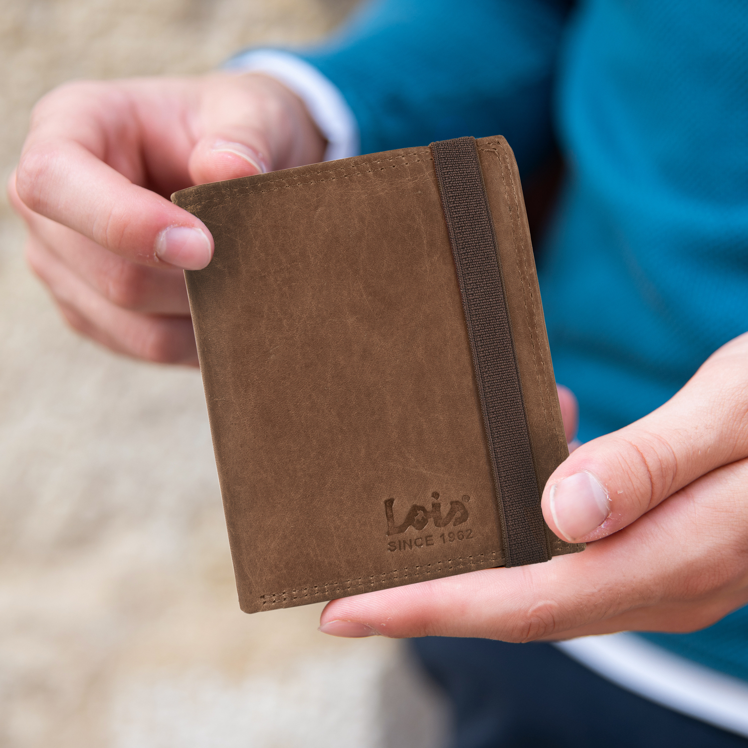 Lois - Carteras Para Hombre Piel - Cartera Hombre Marca LOIS - Billeteras Con Compartimento Para Tarjetas - Monedero Piel Autentica Con Cremallera - Tarjetero RFID 206920
