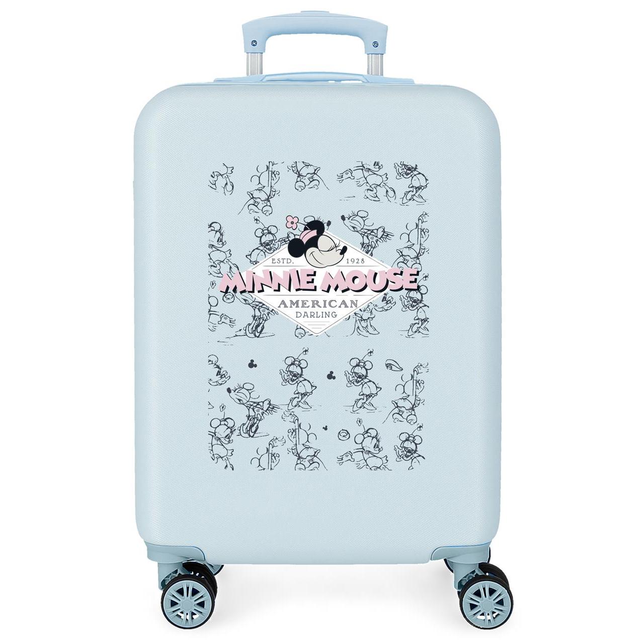 Maleta de cabina Minnie american darling azul claro 38x55x20 cm