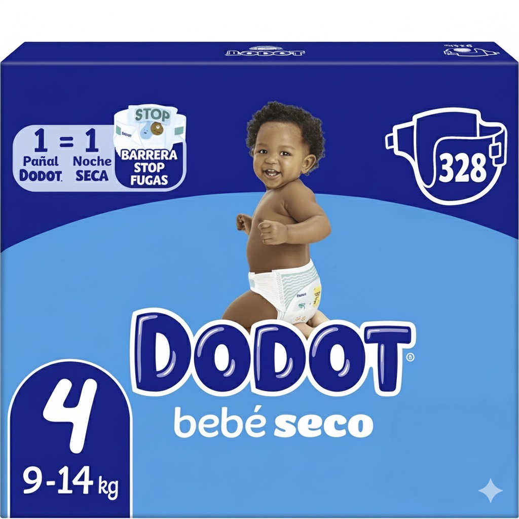 Dodot Bebé Seco - Pack Ahorro Pañales. Disponible en tallas 3, 4, 5, 6 y 7.