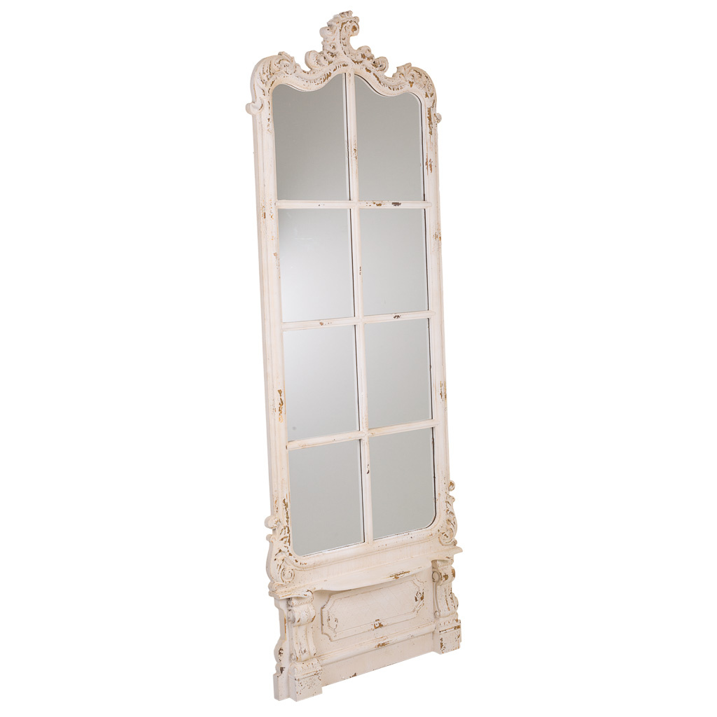 WANDERLUST DECO Espejo de madera blanca 75x7x215h cm de estilo Artesanal