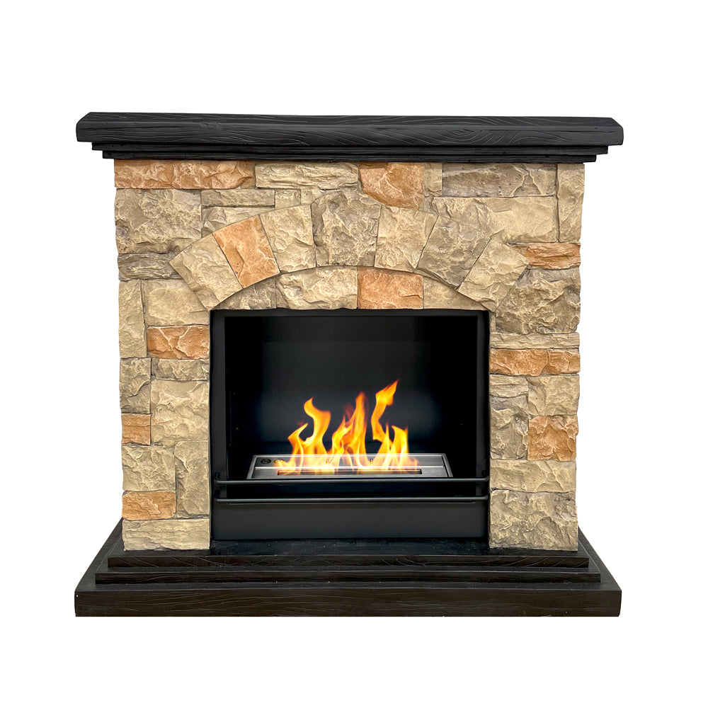 Chimenea de bioetanol Biochimenea de suelo Belluno efecto piedra artificial L105xD38xH100