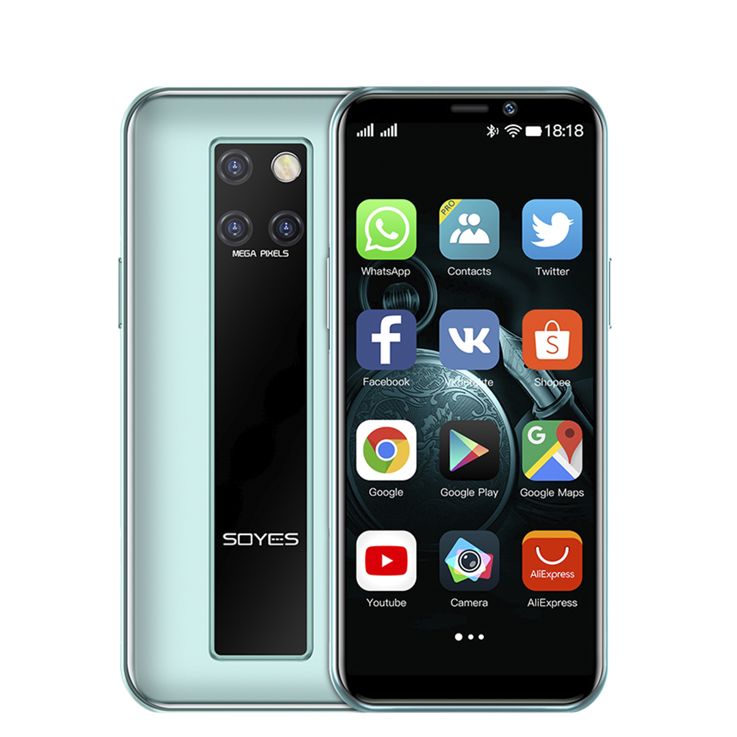 DAM. Mini Smartphone  S10-H 4G, Android 9.0, 3GB RAM + 32GB. Pantalla 3,46''.Doble tarjeta SIM 4,5x1x10,2cm