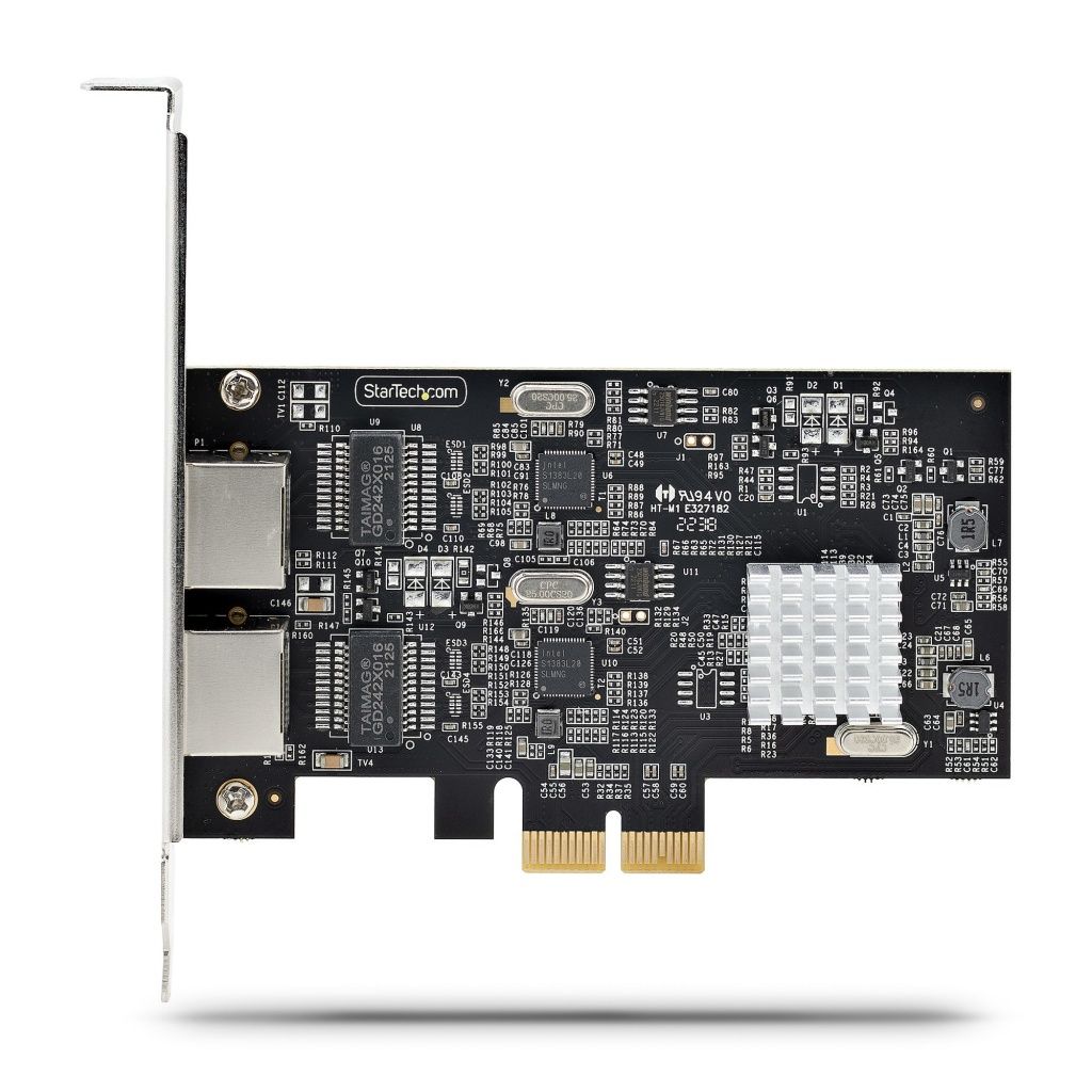 Startech - Tarjeta de red PCI Express PR22GI con chipset Intel I225-V, 2 puertos RJ-45 y velocidad de 2.5 Gbps para estaciones de trabajo y servidores
