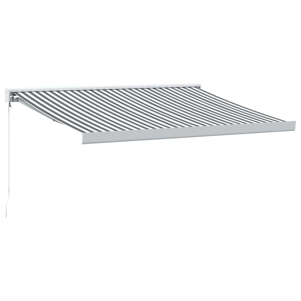 vidaXL Toldo retráctil aluminio y tela gris antracita y blanco 3x2,5 m