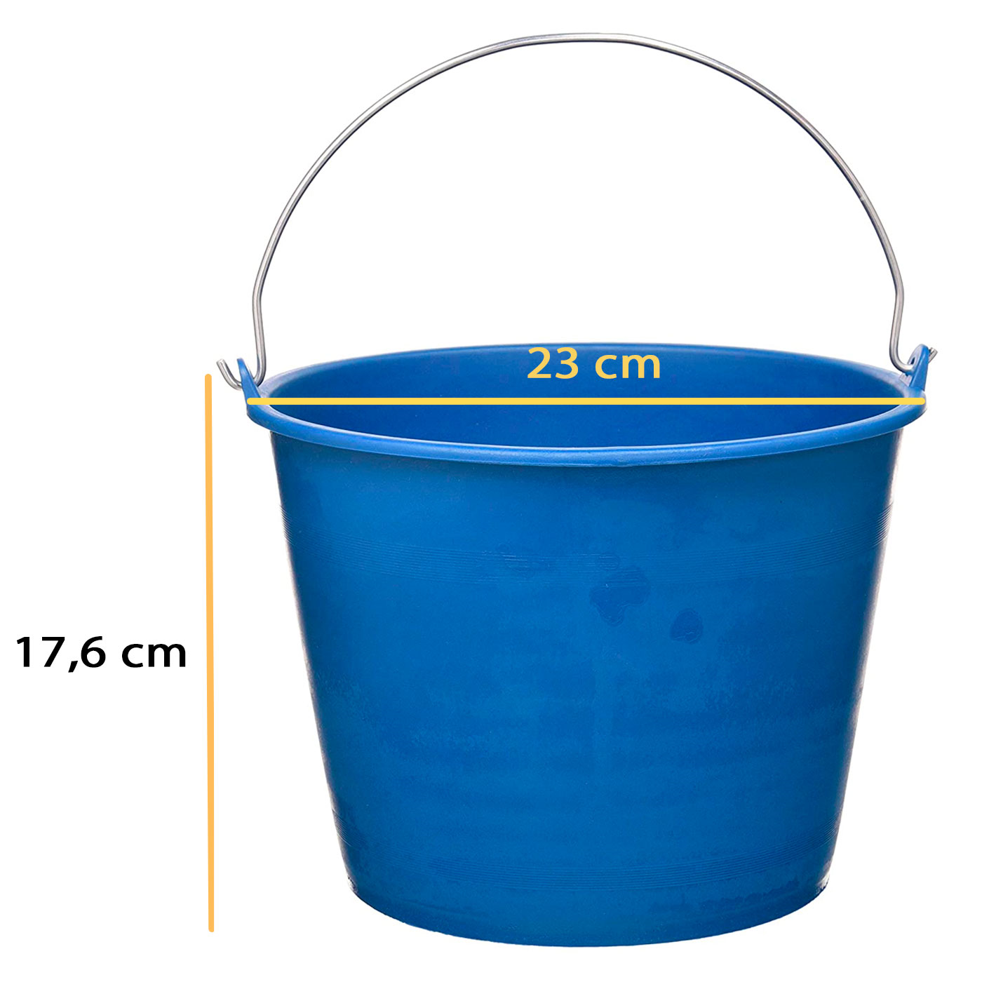 Cubo de metal con asa 15 litros, cubo metálico multiusos 28,2 x 31,5 x 31,3  cm, recipiente para limpieza, jardinería, maceta red
