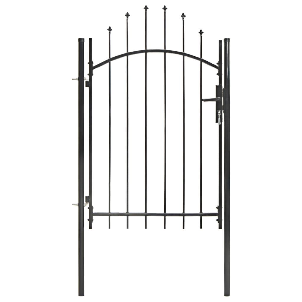 vidaXL Puerta de Jardín con Arco Superior 1x2m Acero Vallas de Entradas Color Blanco,  Negro, y mas