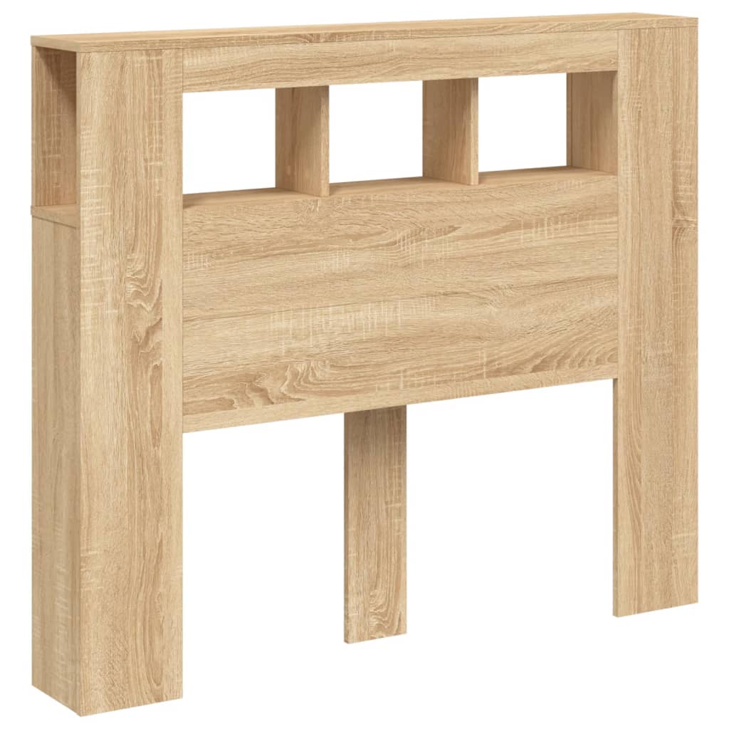 vidaXL Cabecero LED madera ingeniería roble Sonoma 120x18,5x103,5 cm