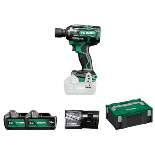 Llave de impacto 18V Hikoki WR18DHWPZ, uso profesional, 345 Nm, cuadradillo 1/2", batería 2x5,0Ah, alto rendimiento y autonomía