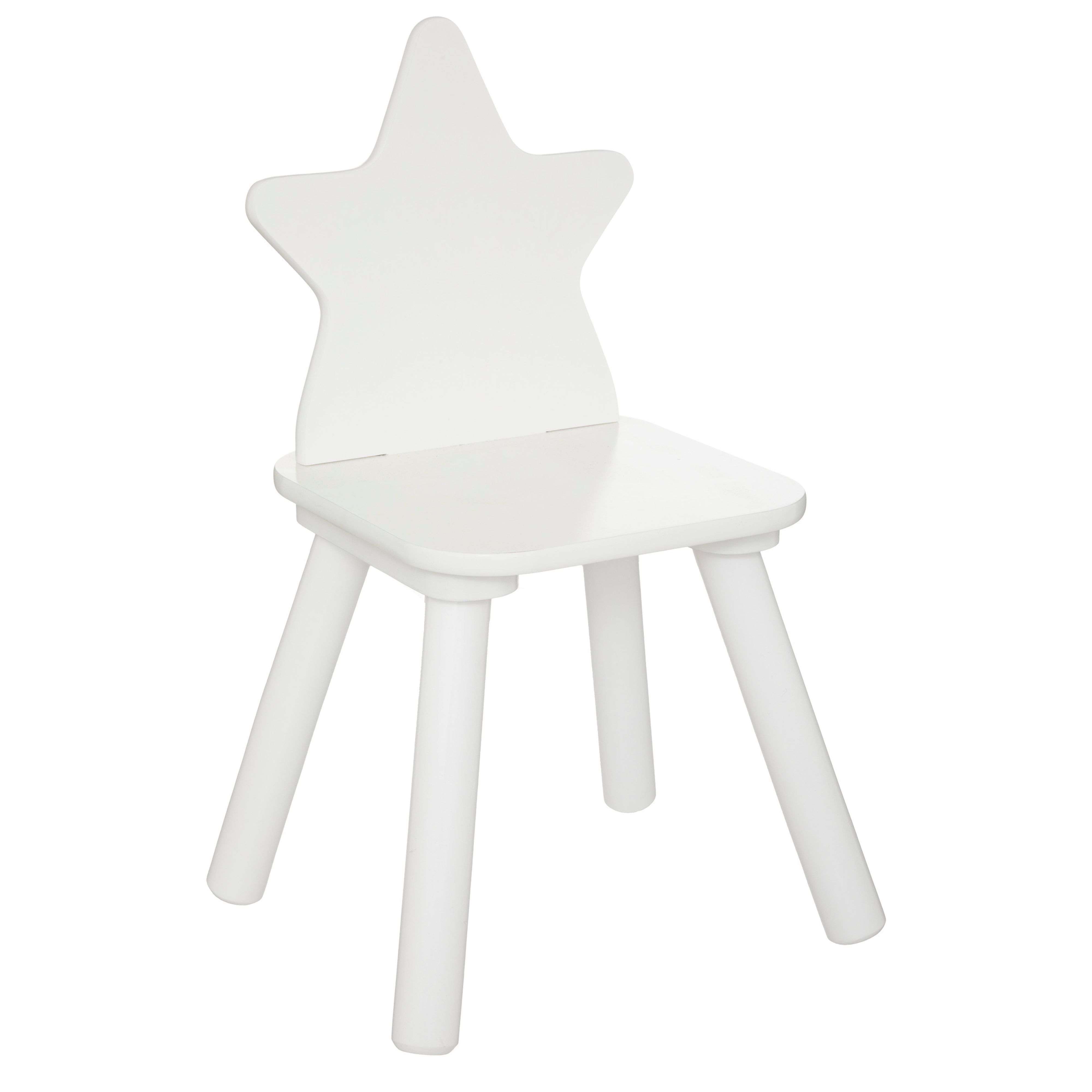 Miroytengo Silla Infantil Douceur respaldo con forma de Estrella Mueble Infantil Melamina y Madera Color Blanco