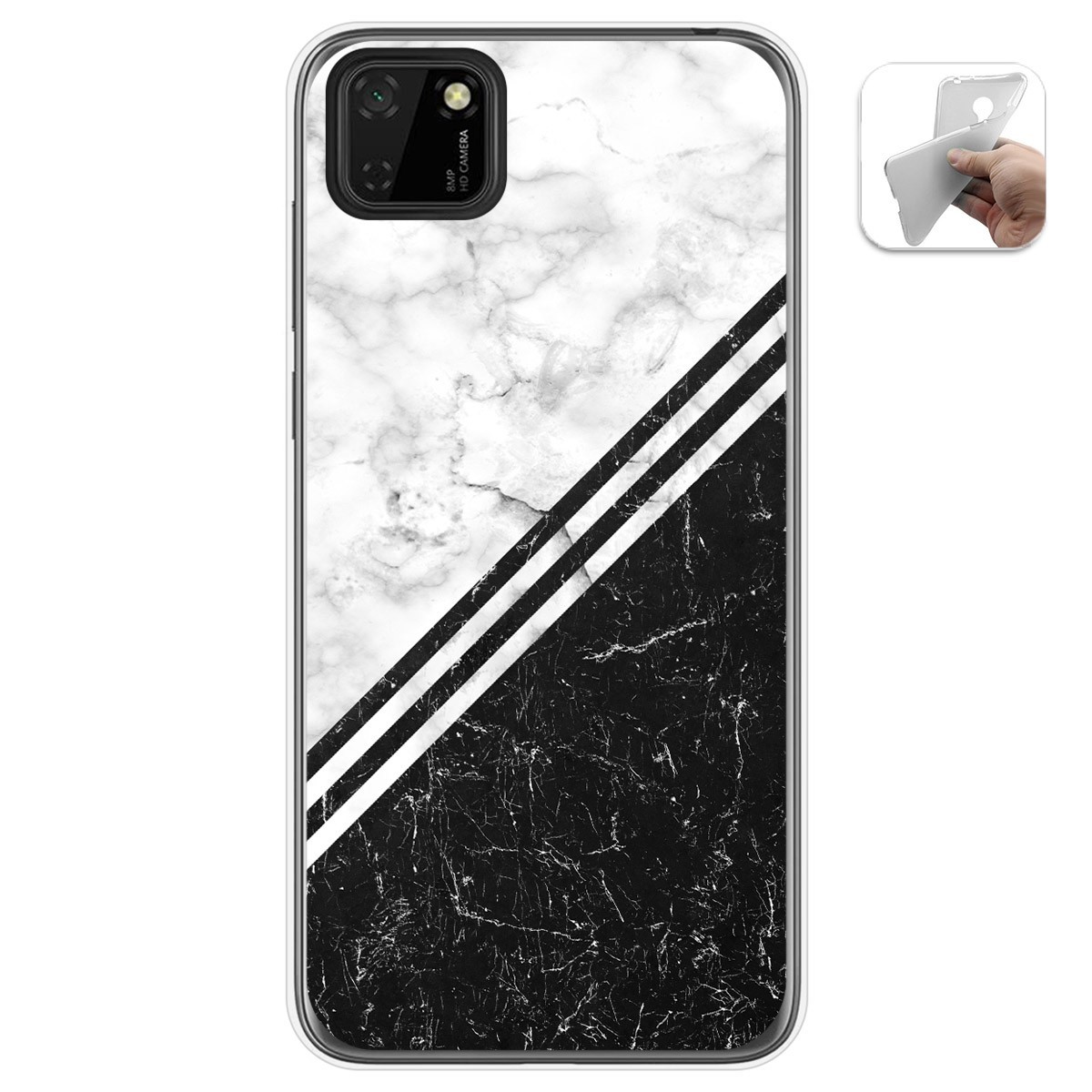Tumundosmartphone Funda Gel Tpu para Huawei Y5p diseño Mármol 01 Dibujos