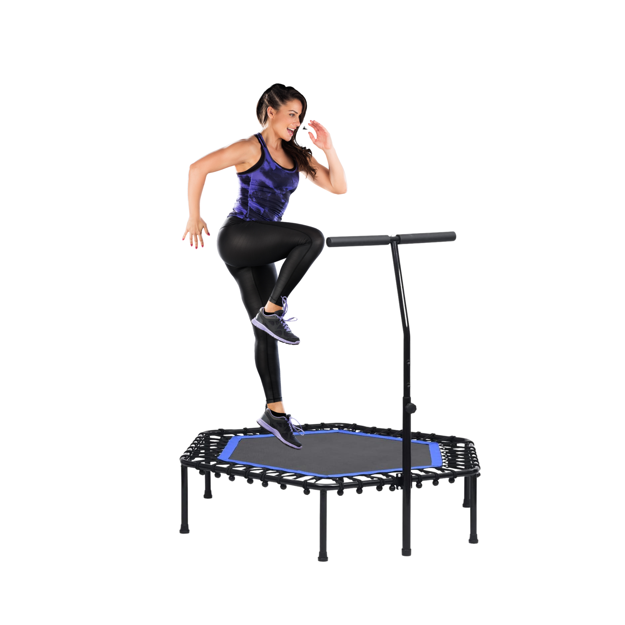 MAGIC SELECT Cama Elástica Plegable. Trampolín Fitness para Saltar de Ø90cm. Trampolín Elástico Octogonal Silencioso para Adultos, Niños, Interior, Exterior con Apoyabrazos de Espuma Ajustable.