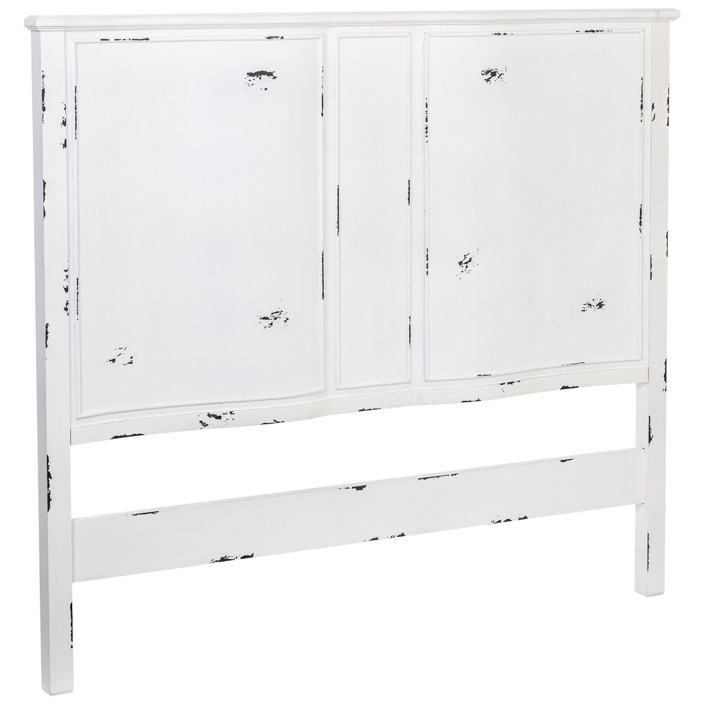 Wonderlust Deco - Cabezal de cama de Madera gris 150x6x130h cm Blanco 150x6x130h cm