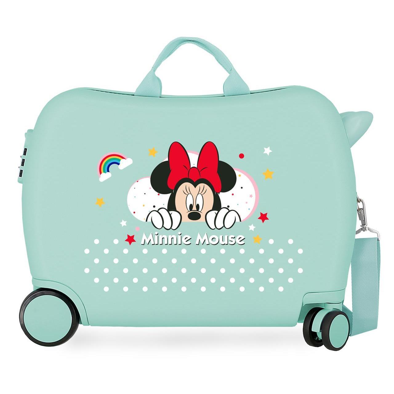 Maleta Infantil Disney Minnie rainbow turquesa 38x50x20cm
