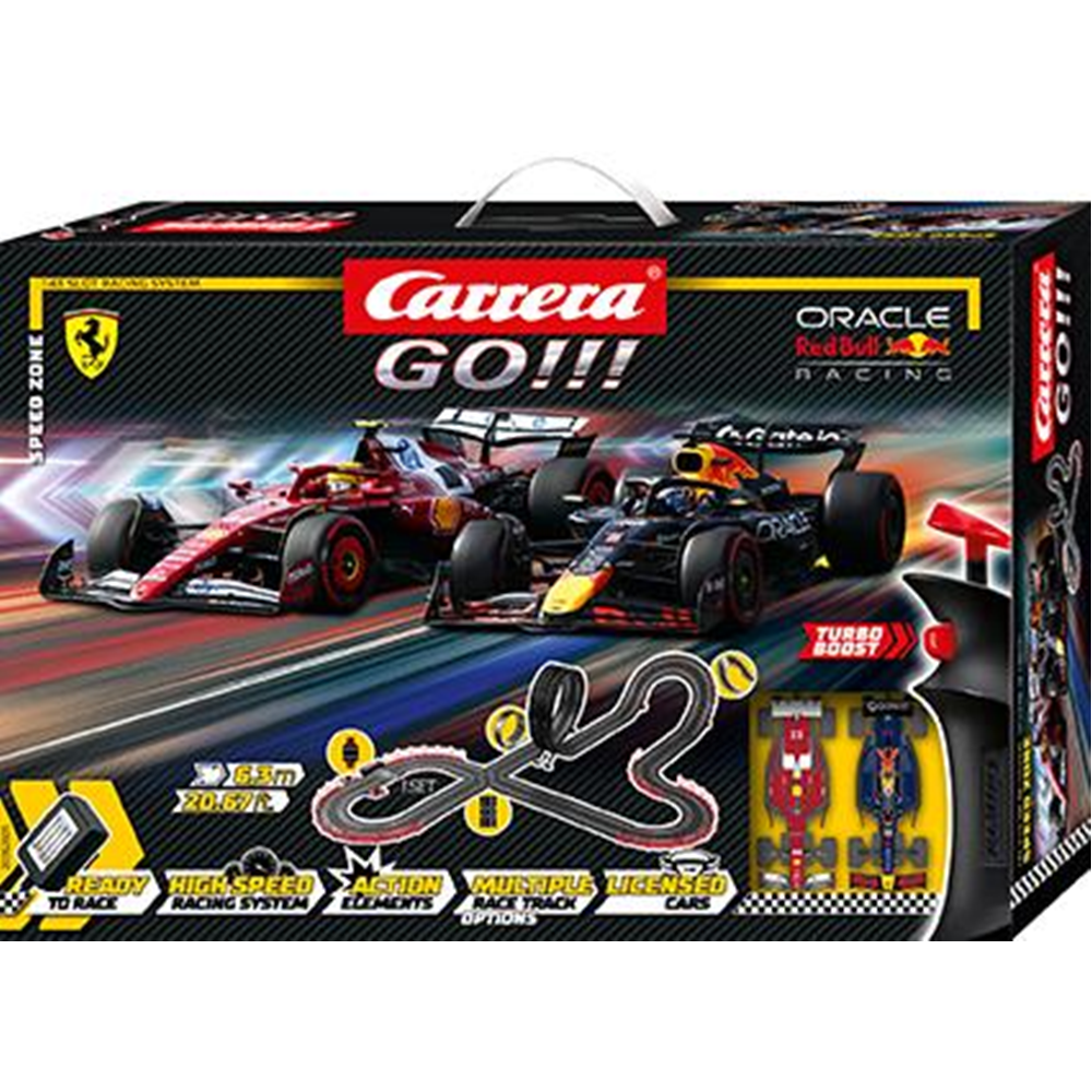 Pista Carreta GO Speed Zone (F1 Ferrari Hamilton+F1 Red Bull Verstappen) 6,3m           (Carrera 20062605)