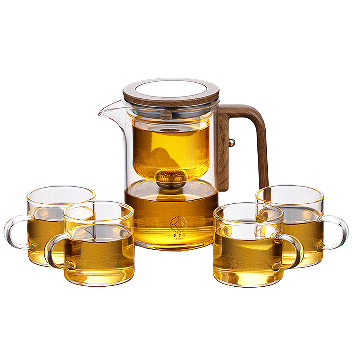 DAM Tetera de cristal de 600 ml con filtración magnética, filtro de acero inoxidable de micromalla y vidrio borosilicato resistente al calor. 13x8,5x14,5 cm.