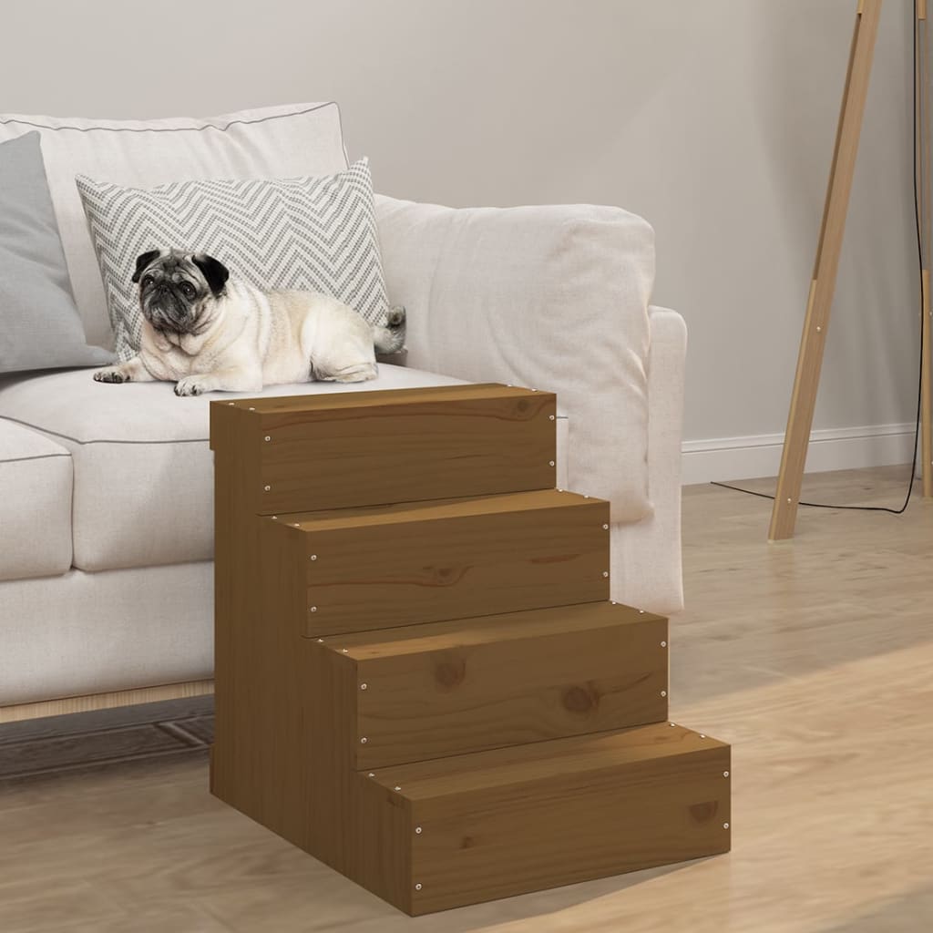 vidaXL Escalera Mascotas Perros Gatos Sofá Color Marrón miel,  Natural,  Blanco y mas