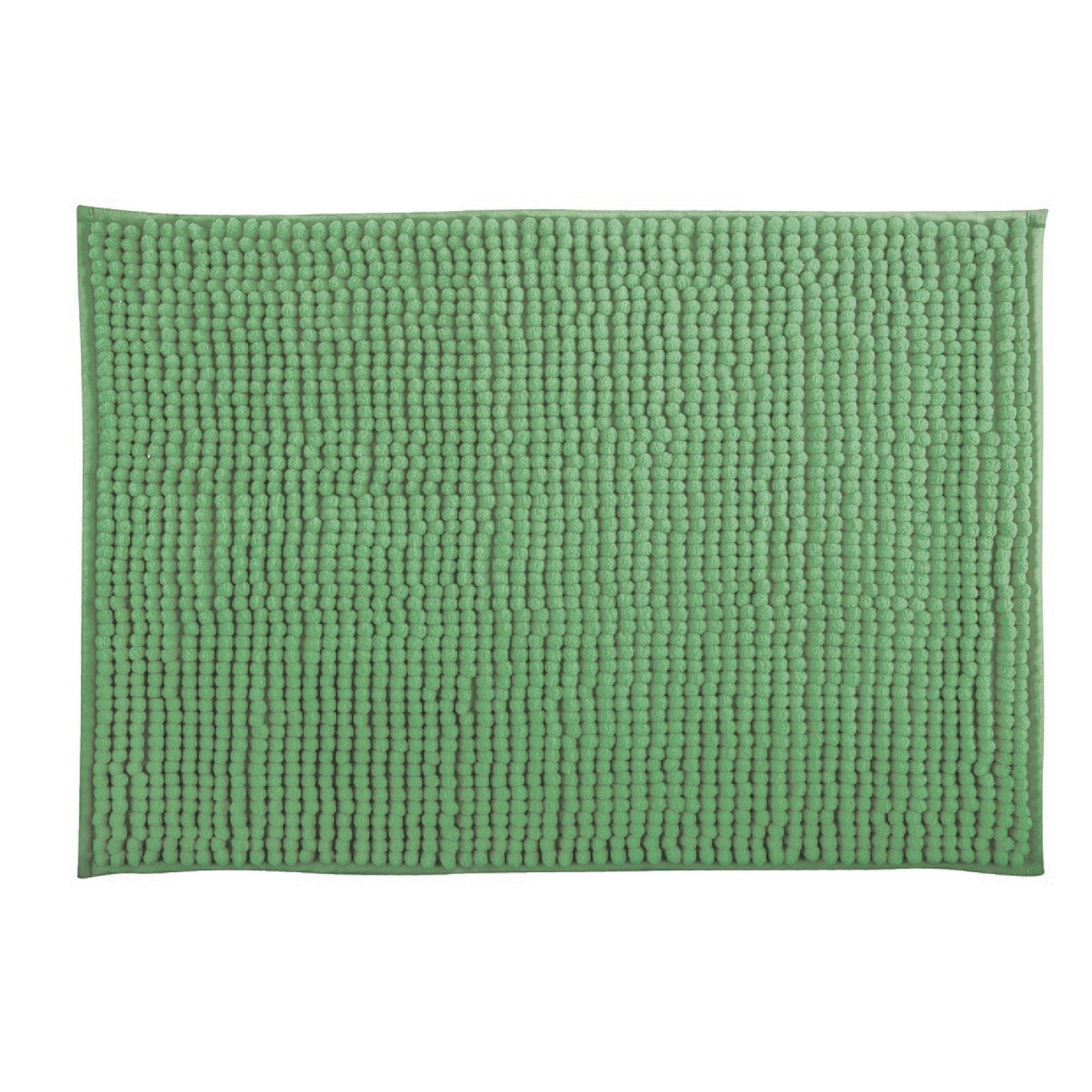 Alfombra de Baño MSV Oruga Poliester Verde 40 X 60 Cm Suave Absorbente Antideslizante