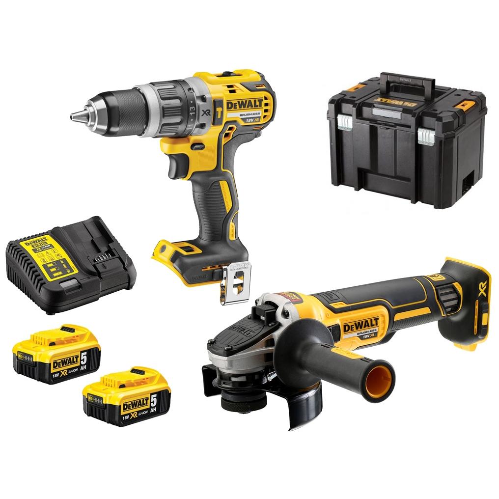 Juego de herramientas eléctricas DCD796+DCG405 con 2 baterías de 5,0 Ah - DW DCK2080P2