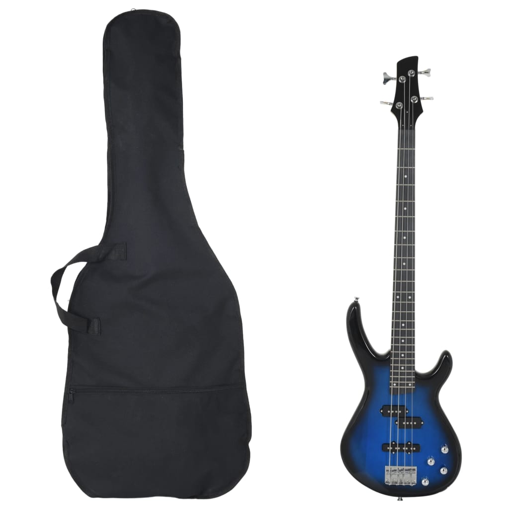 vidaXL Bajo Eléctrico para Principiantes con Funda Guitarra 4/4 46" Color Azul y negro,  Negro,  Marrón y negro y mas