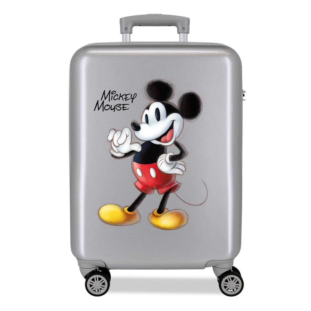 Disney Mickey Maleta De Cabina ABS Rígida Joyful Gris 55cm