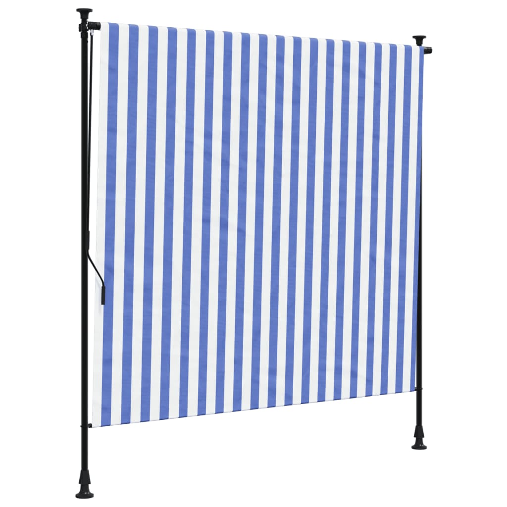 Vidaxl Persiana Enrollable Exterior Tela Acero 150x270 Cm Color Azul Protección Rayos UV