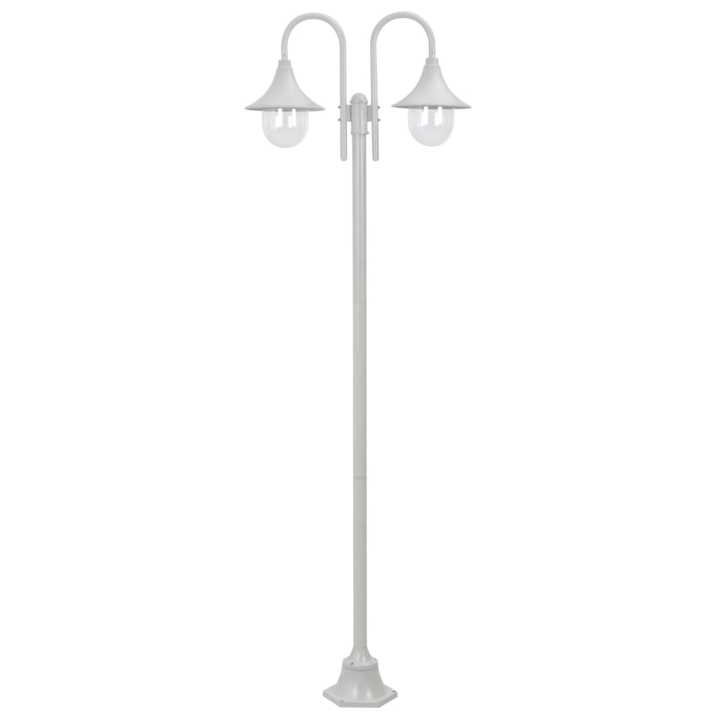 vidaXL Farolas de Jardín con 2 Luces Aluminio 220 cm Iluminación Patio Color Blanco,  Bronce,  Verde oscuro y mas
