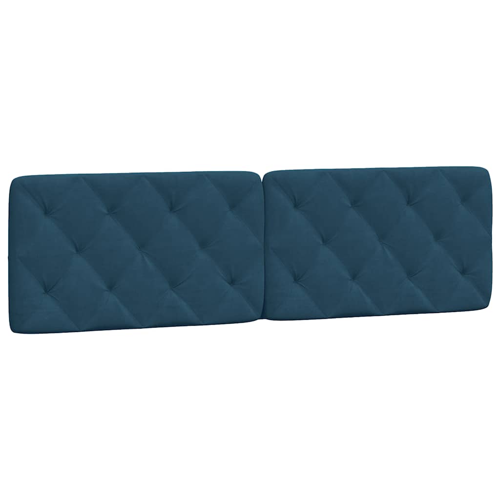 vidaXL Cabecero de cama acolchado terciopelo azul 180 cm