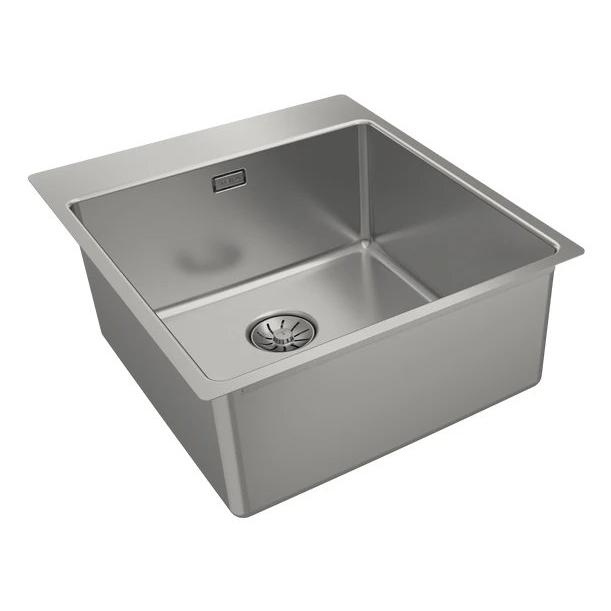 Fregadero Fregadero Acero inoxidable Rectangular senos 1 Teka RS15 40.40 1Ø 3½ W/OVF SP  | Cestilla HelixPro: ergonómico, Plata, 44cm, x 20cm, ( 20cm )