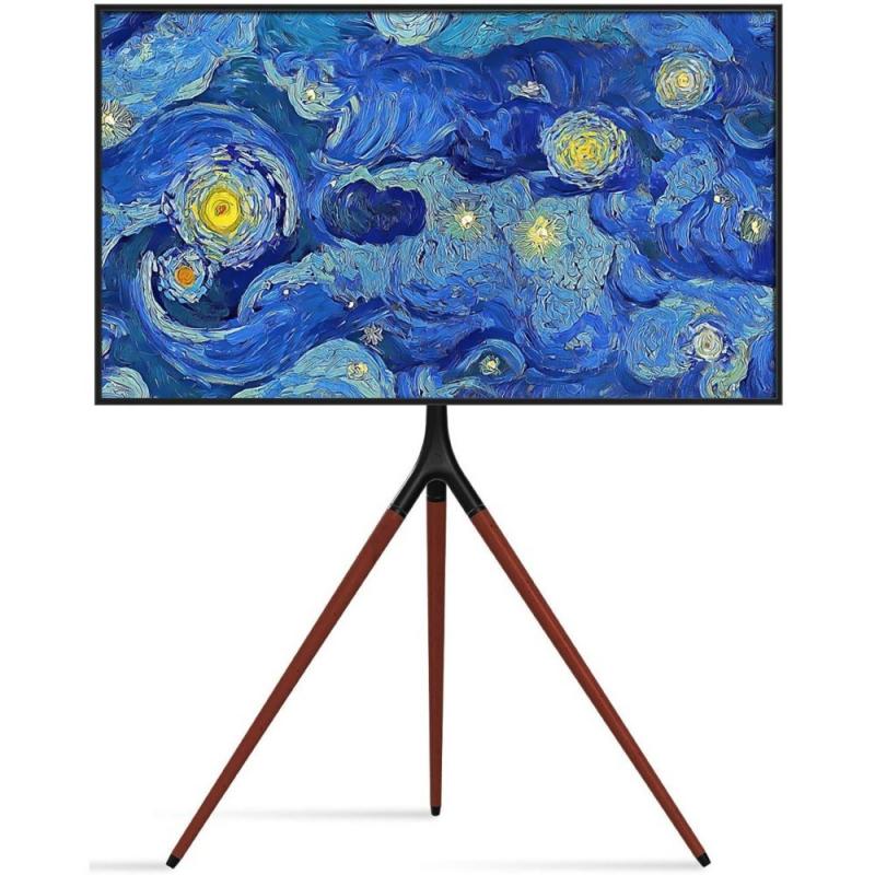 Soporte de Suelo Techly 105209 para Pantalla LCD/LED/Plasma 45-65" Estilo de Caballete Nuez Oscuro